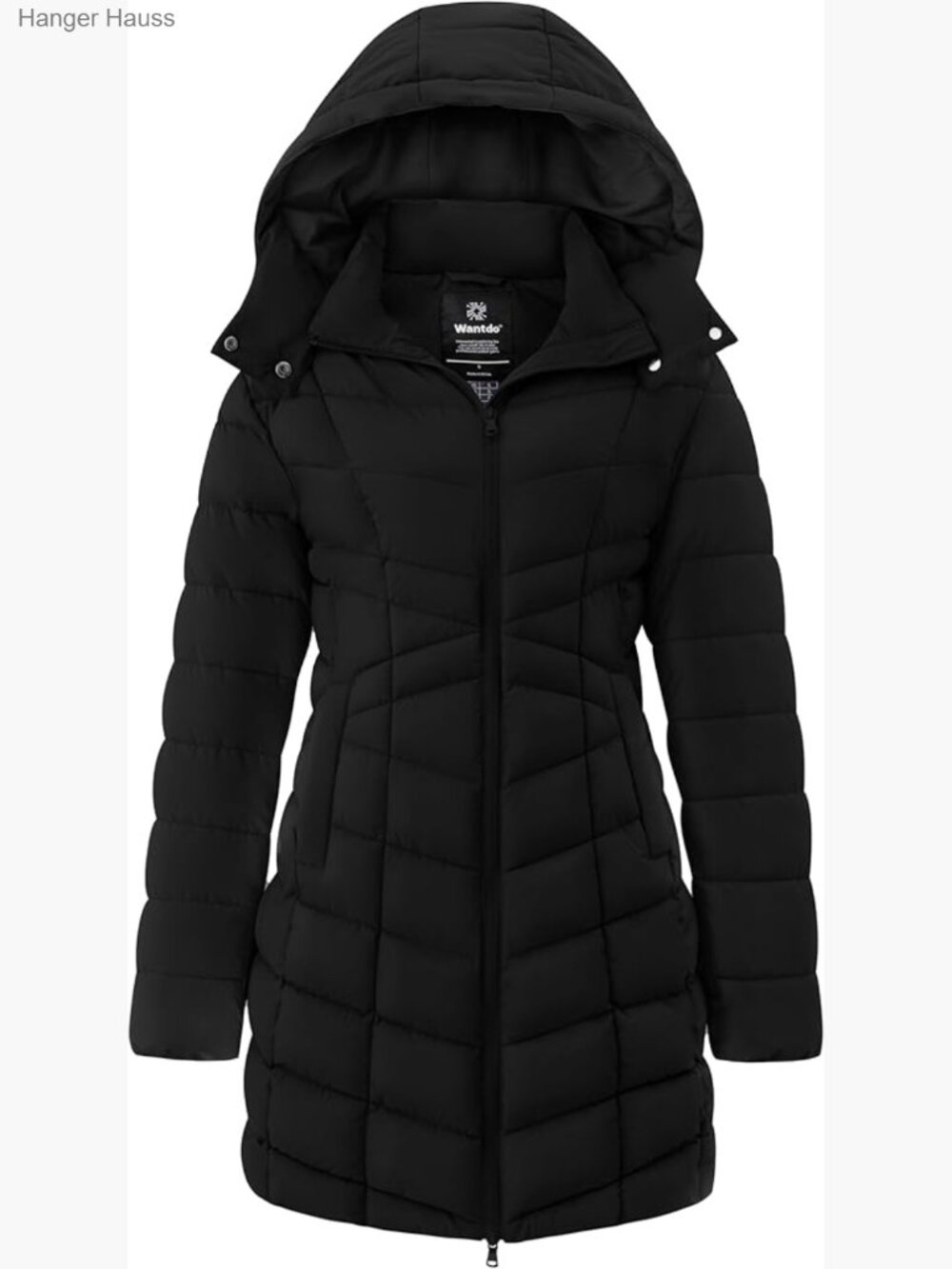 Long Puffer Jacket Warm Insulated Winter Coat Quilted Down Alternative Plus Size